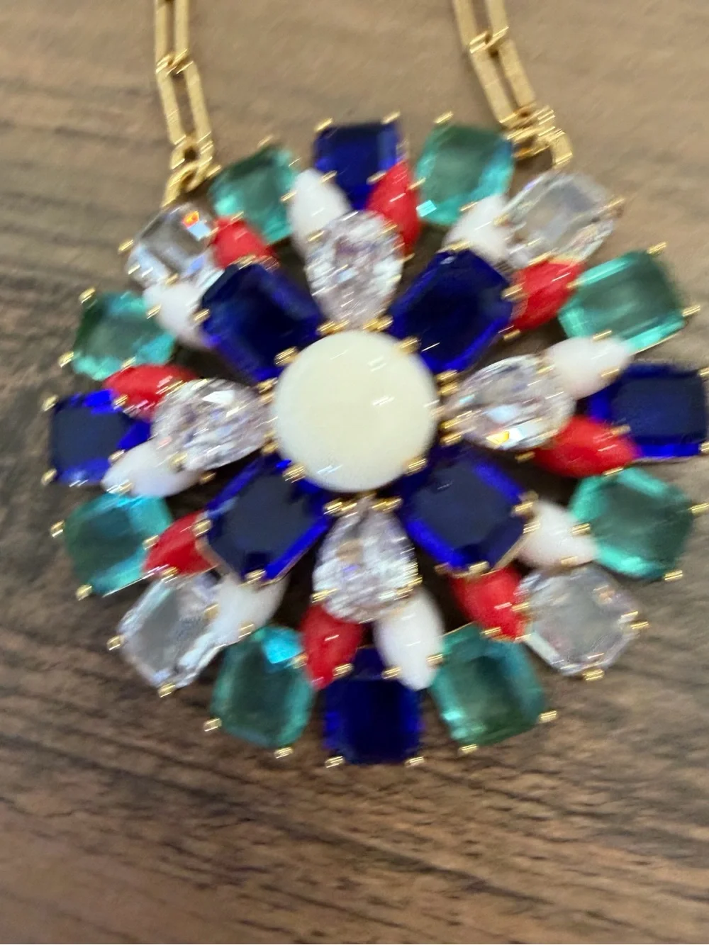 Kate Spade Firework Floral Gemburst Pendant Necklace - Gold Tone New with Tags